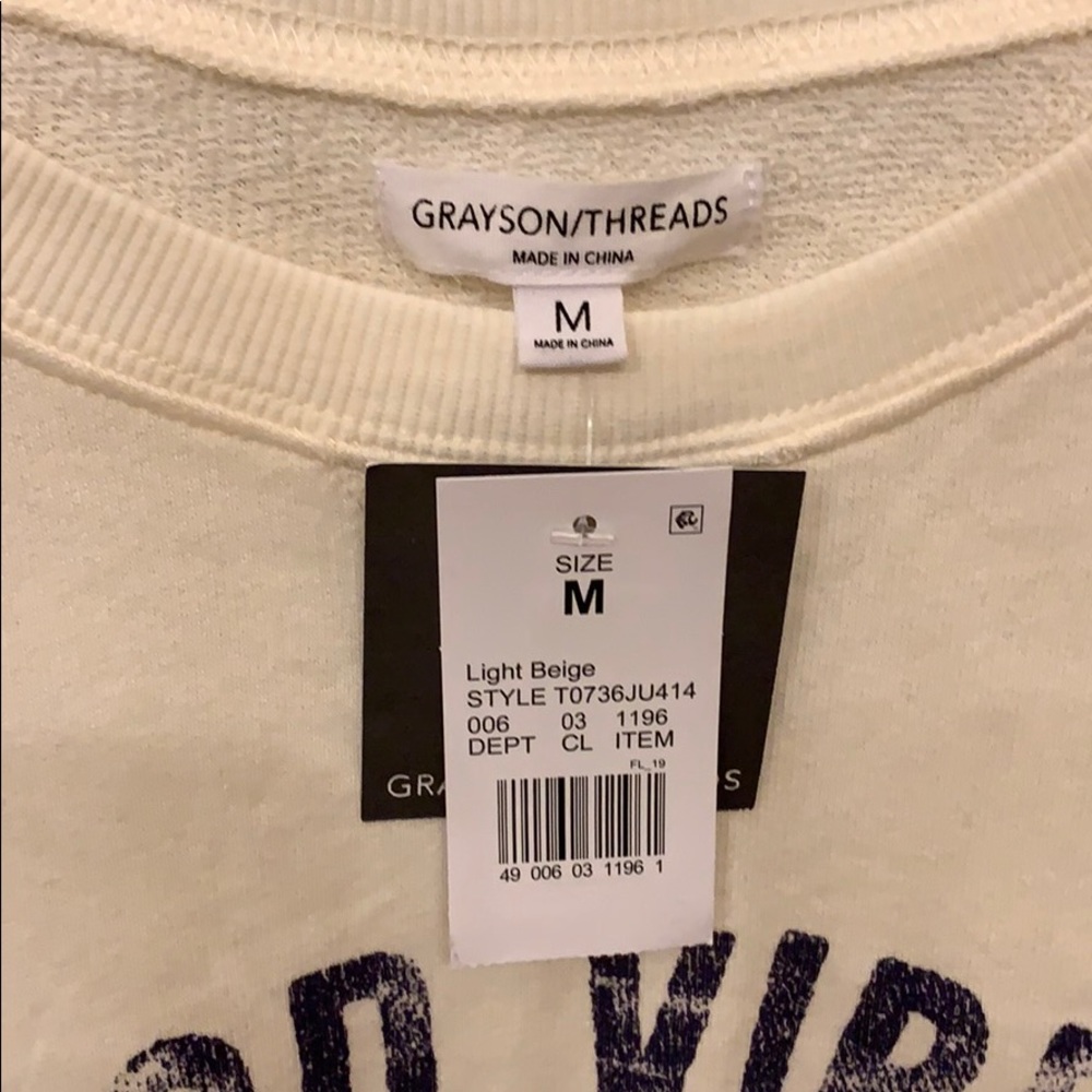 NWT Women’s Crop Sweatshirt- Good Vibes🎀 - Picture 3 of 6